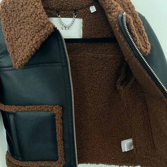 ALC Black and Brown Shearling Jacket - Picture 4 of 6